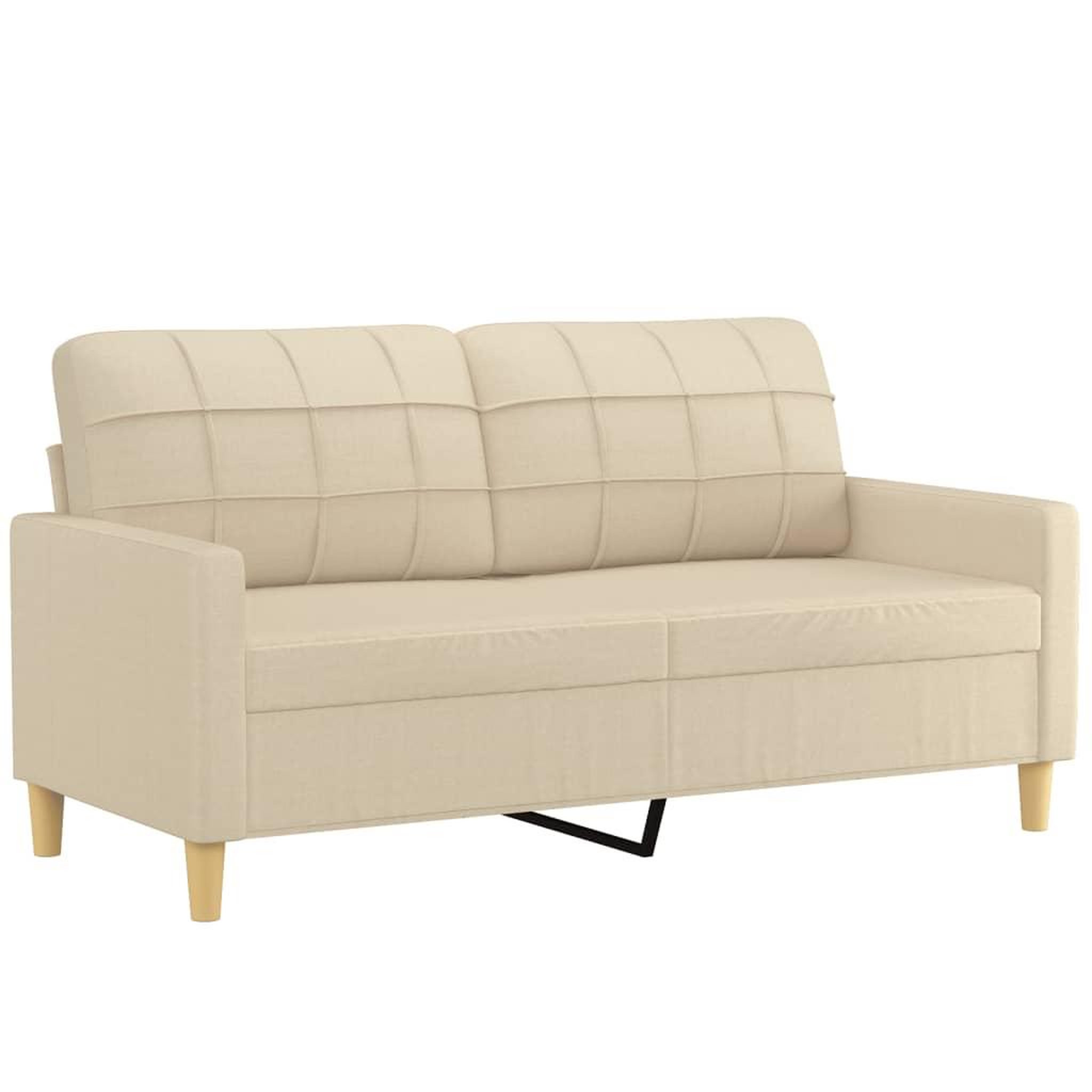 Voir la diapositive 4 : VIDAXL Ensemble de canapes 2 pcs avec coussins Creme Tissu