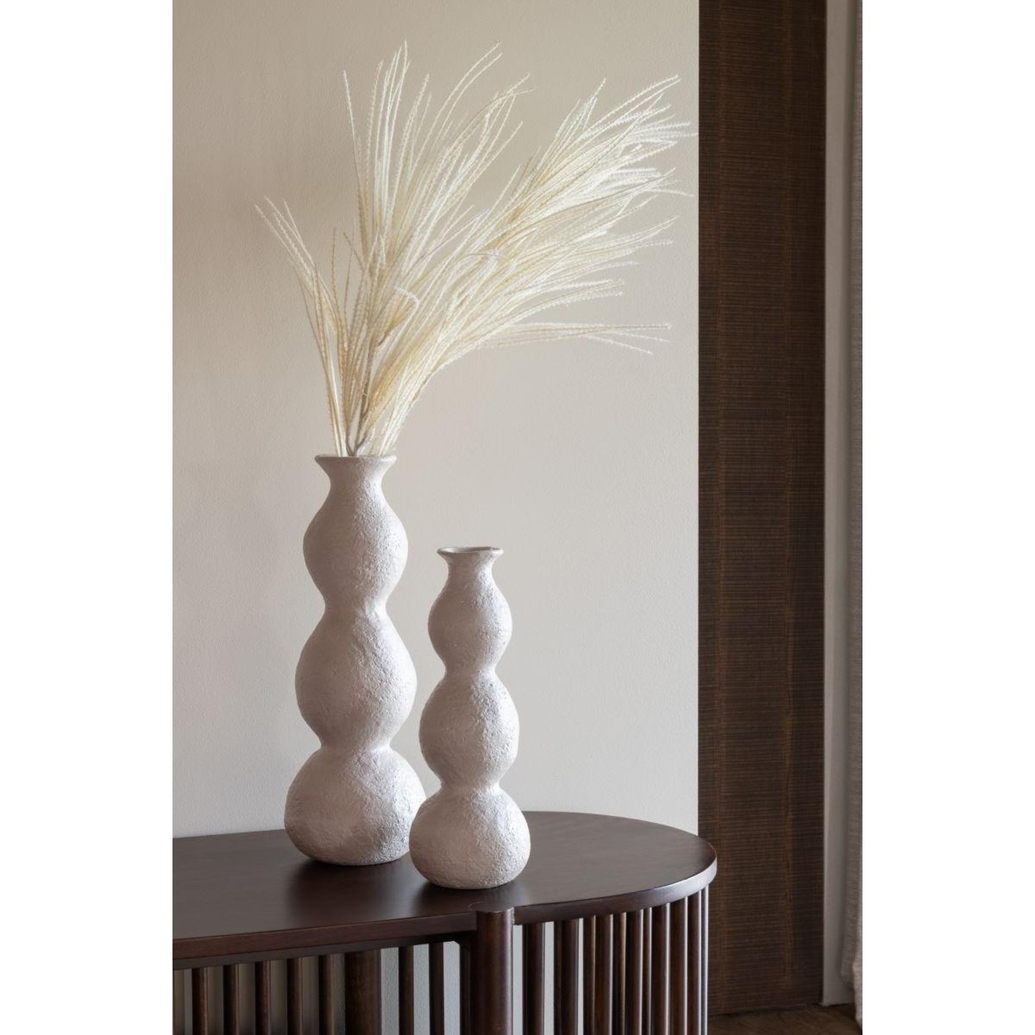 Voir la diapositive 4 : J-LINE Vase chandelier en céramique  olina  37cm crème