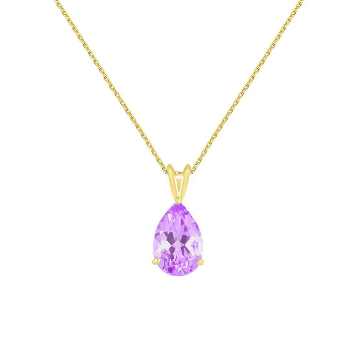L'ATELIER D'AZUR Collier - Pendentif Or 18 Carats 750/000 Jaune Améthyste Goutte - Femme