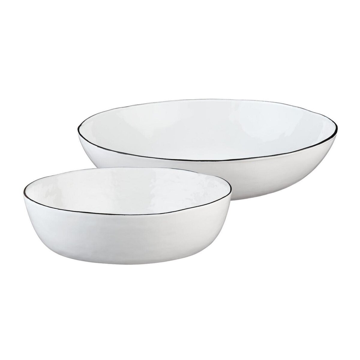 BJORN Corbeille à fruit PURE Ø29cm et Ø33,5cm - 2 pièces - Blanc Neige