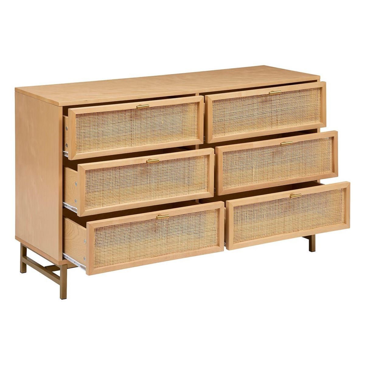 ATMOSPHERA Commode double 6 tiroirs en cannage RAYO - Beige