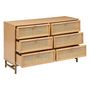 Voir la diapositive 3 : ATMOSPHERA Commode double 6 tiroirs en cannage RAYO - Beige