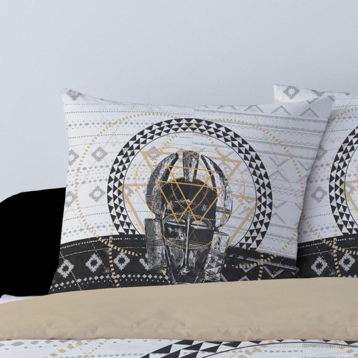 Dourev Housse de couette 240x220 MASQUE + 2 taies 100% coton