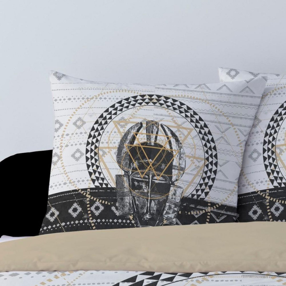 Dourev Housse de couette 240x220 MASQUE + 2 taies 100% coton