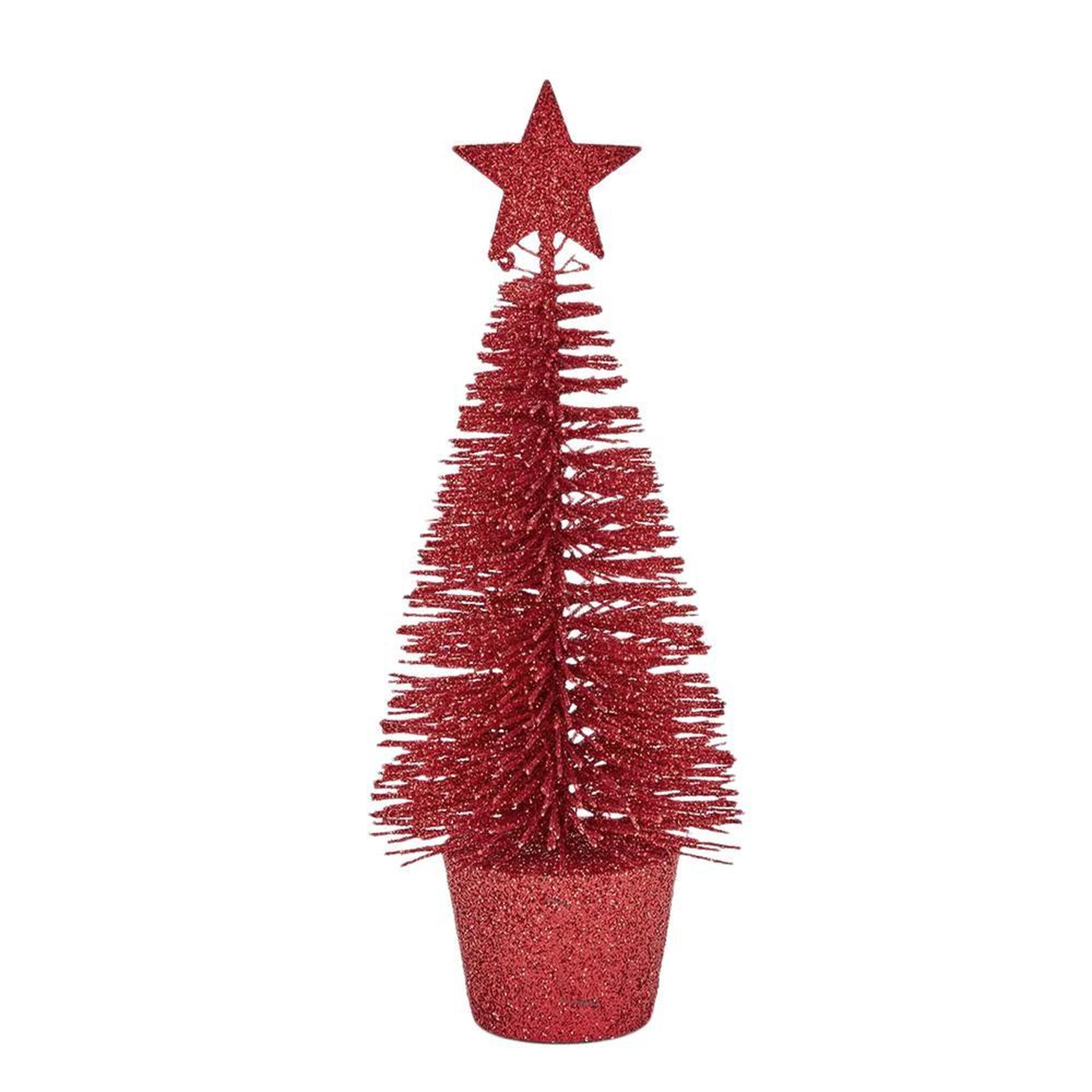 ATMOSPHERA Sapin de Noël Rouge Atmosphera Paill 15cm. Coloris disponibles : Rouge
