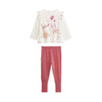 Petit Béguin Pyjama enfant 2 pièces à pieds retroussables Fiesta. Coloris disponibles : Orange