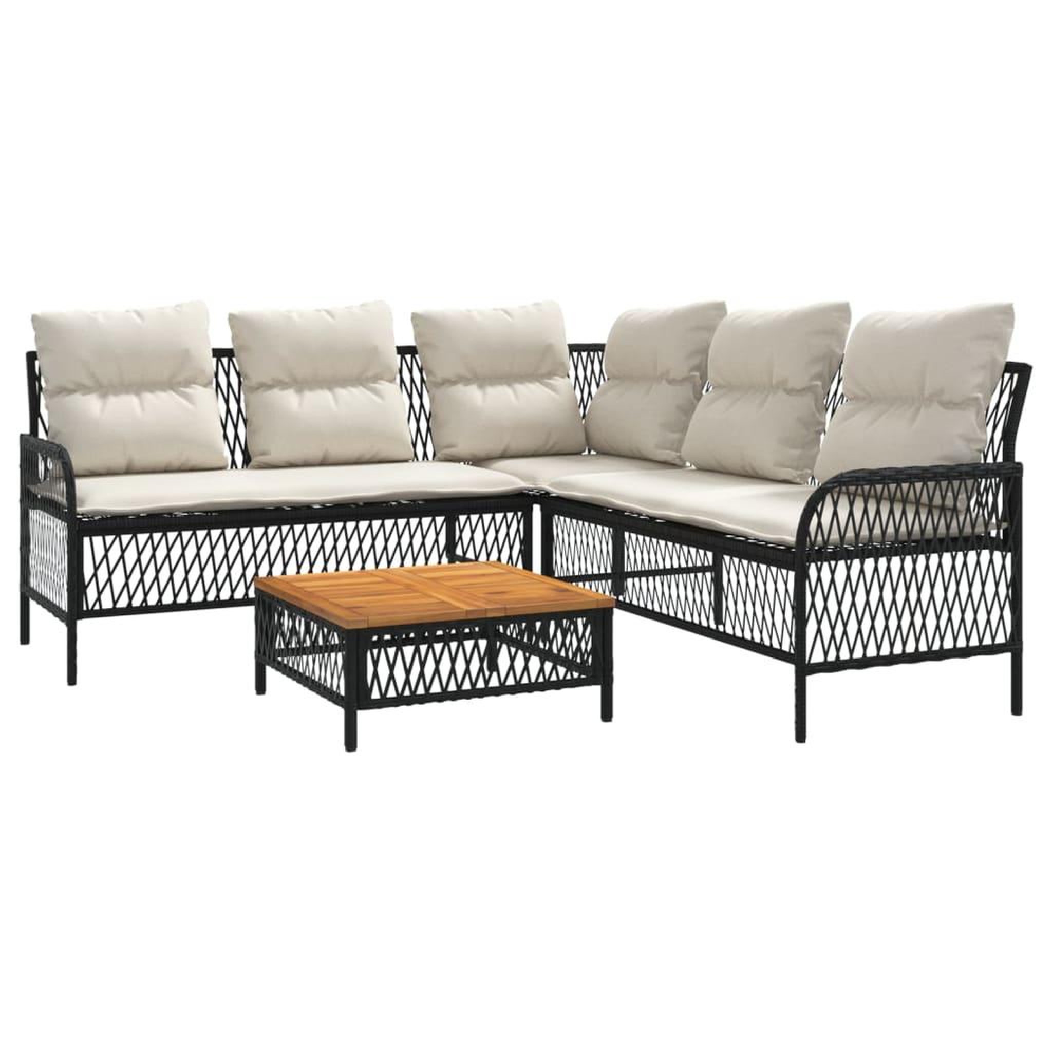 Voir la diapositive 2 : VIDAXL Canapes de jardin 2 pcs avec coussins Noir Resine tressee