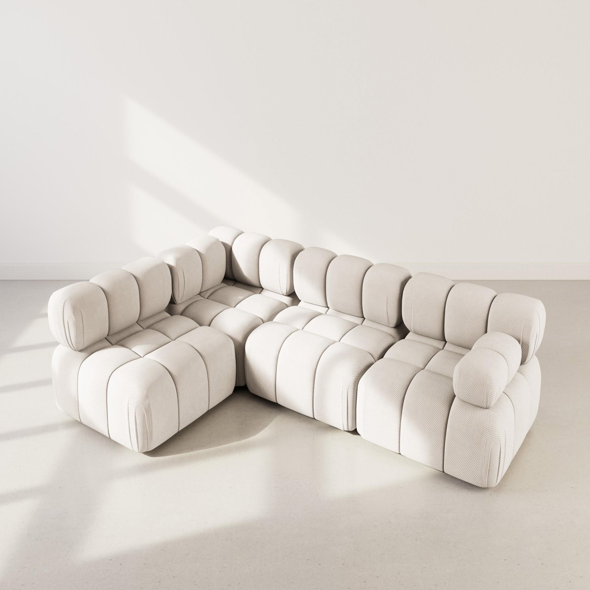 Voir la diapositive 3 : LISA DESIGN Ruby - canapé modulable d'angle gauche 5 places en velours texturé