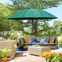 Voir la diapositive 2 : OUTSUNNY Parasol inclinable rond avec manivelle métal fibre de verre Ø 2,55 m polyester haute densité vert