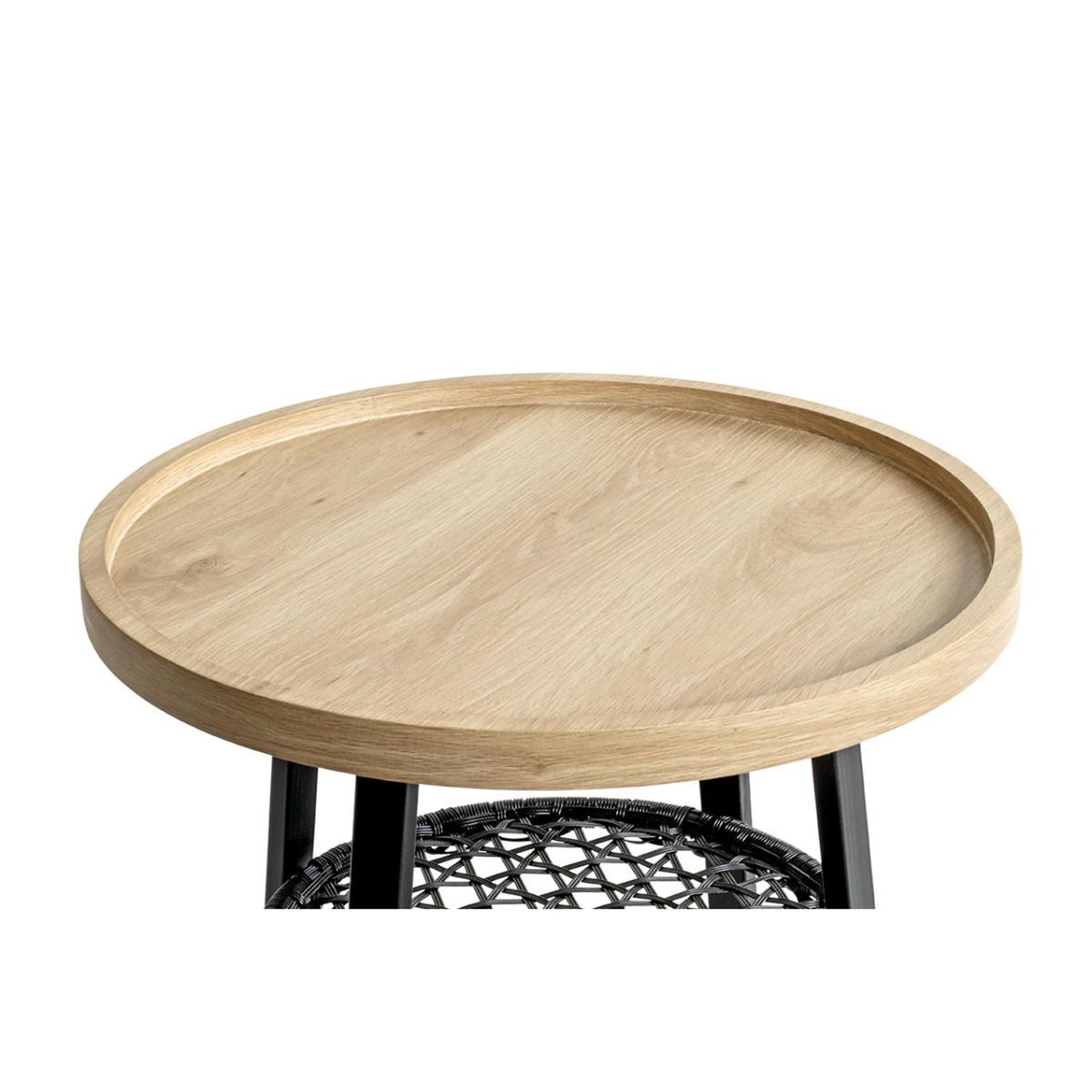 Voir la diapositive 4 : Paris Prix Table d'appoint avec étagère  columbia  55cm chêne & noir