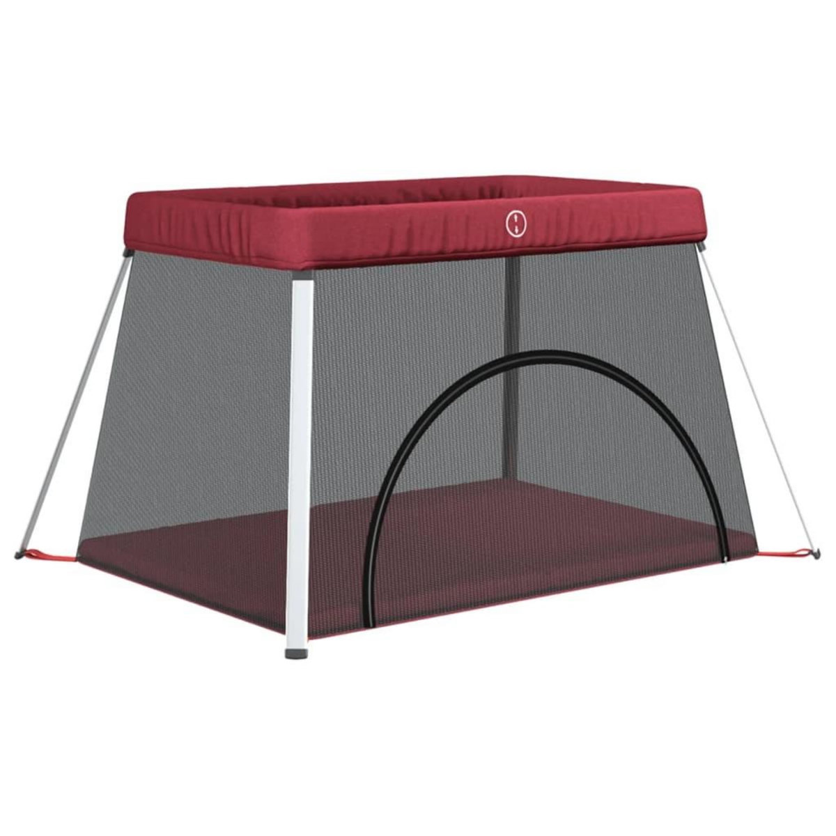 VIDAXL Parc pour bebe avec matelas Rouge Tissu de lin