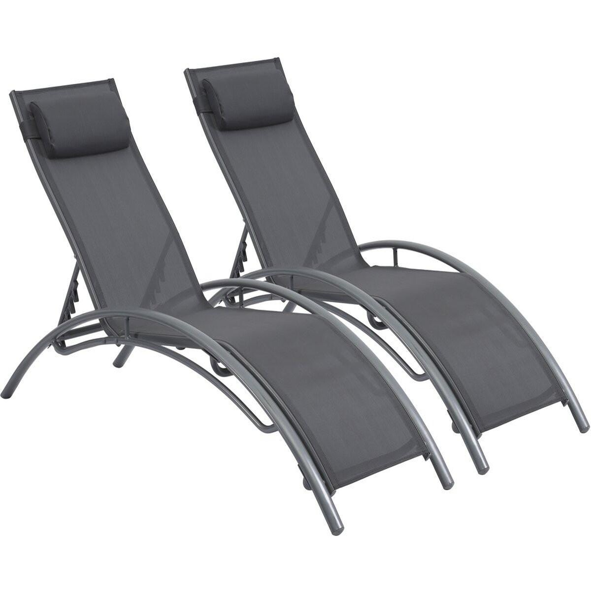 Habitat et Jardin Bain de soleil en aluminium  beauty  - phoenix - gris foncé / argenté - lot de 2