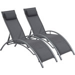 Habitat et Jardin Bain de soleil en aluminium  Beauty  - Phoenix - Gris foncé / Argenté - Lot de 2