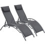 Voir la diapositive 1 : Habitat et Jardin Bain de soleil en aluminium  Beauty  - Phoenix - Gris foncé / Argenté - Lot de 2