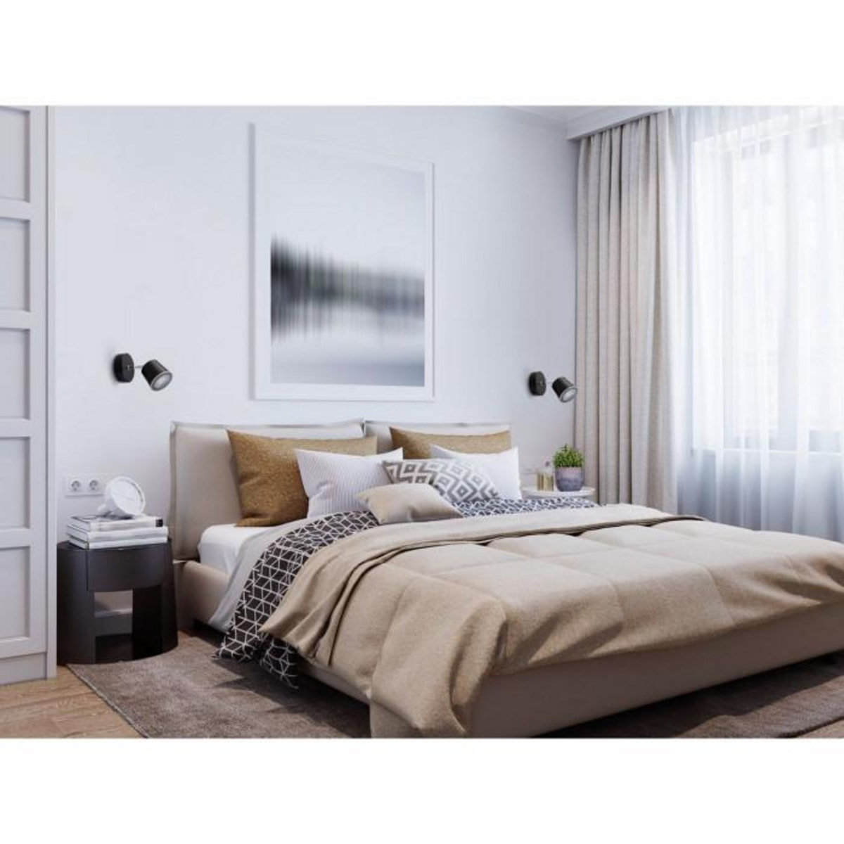 Paris Prix Spot Mural Design LED en Métal  Bali  17cm Noir