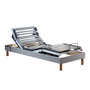 Voir la diapositive 1 : IDLITERIE lit électrique de relaxation multi lattes lisse Gris - 90 x 190 cm