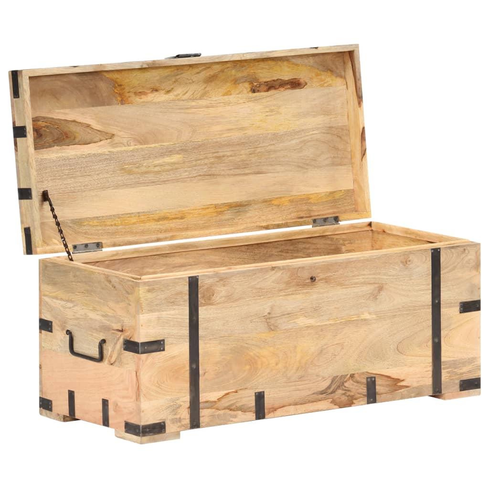 Voir la diapositive 2 : VIDAXL Coffre 90x40x40 cm Bois solide de manguier