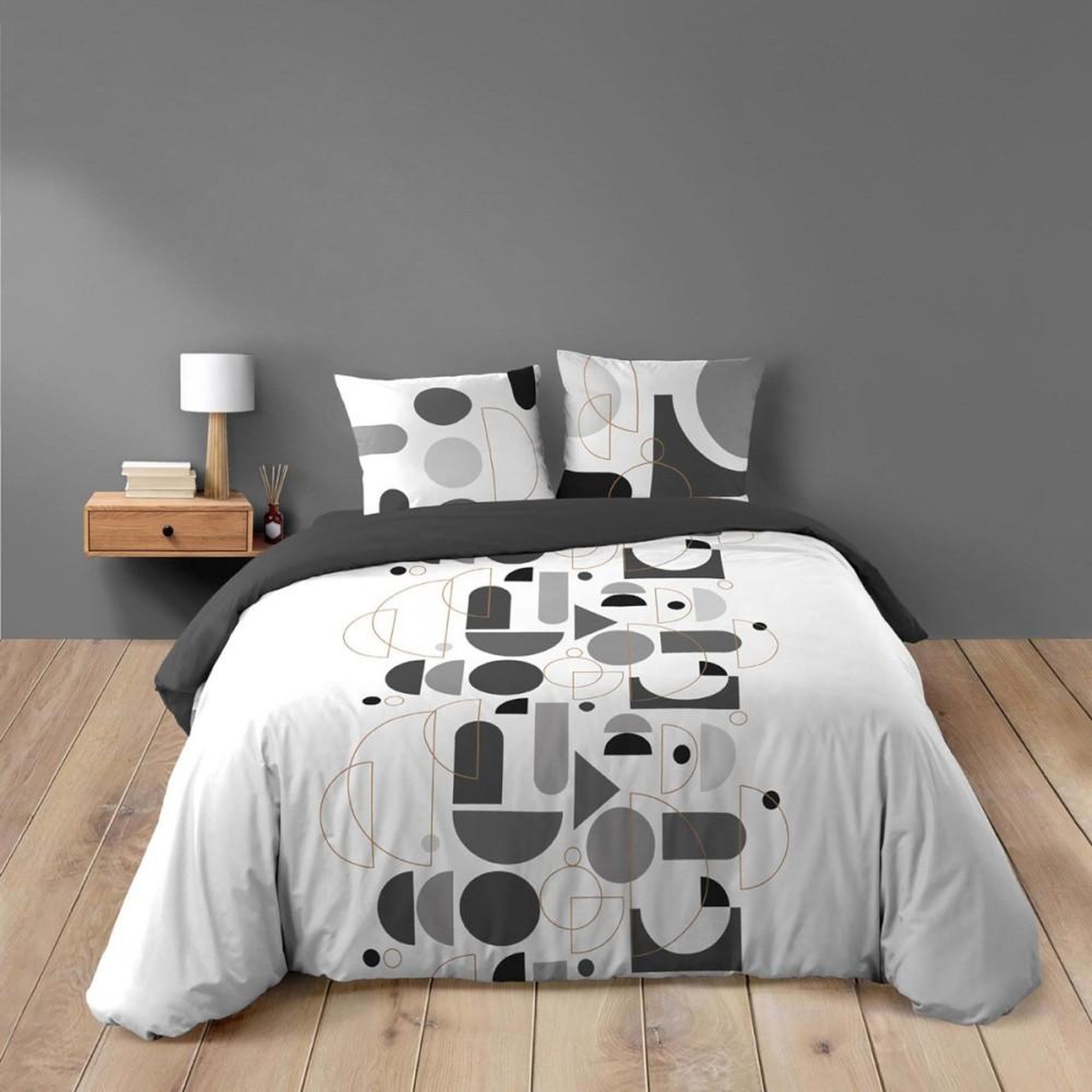 Voir la diapositive 1 : Douceur d'Intérieur Housse de couette 260x240 + 2 taies CHILIPOP 100% coton