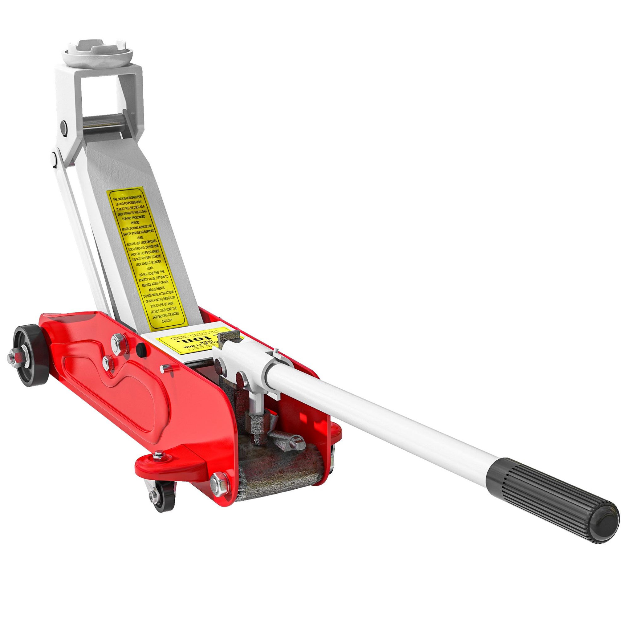 HOMCOM Cric de levage hydraulique - cric de levage réglable 12-30 cm métal rouge noir