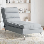 VIDAXL Chaise longue de massage avec coussins gris clair tissu