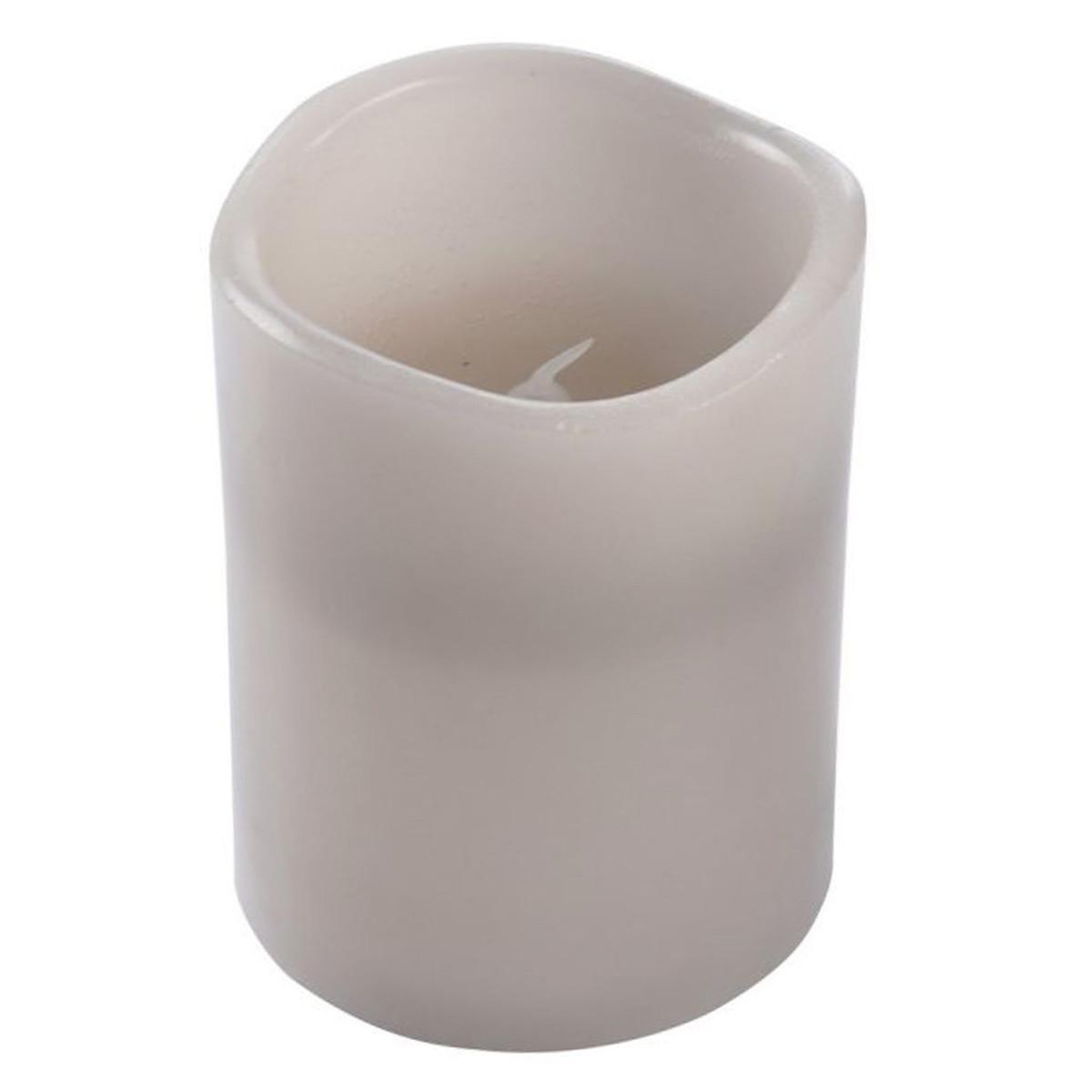 HOMEA Bougie Pilier LED  Jasper  12cm Gris Clair