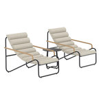 Paris Prix Salon de Jardin Lounge  Ithaka  100cm Beige & Noir