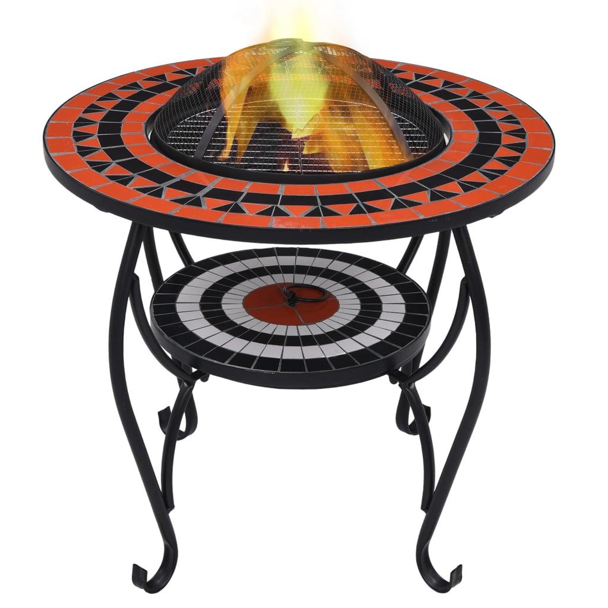 Voir la diapositive 1 : VIDAXL Table de foyer mosaïque Terre cuite et blanc 68 cm Ceramique