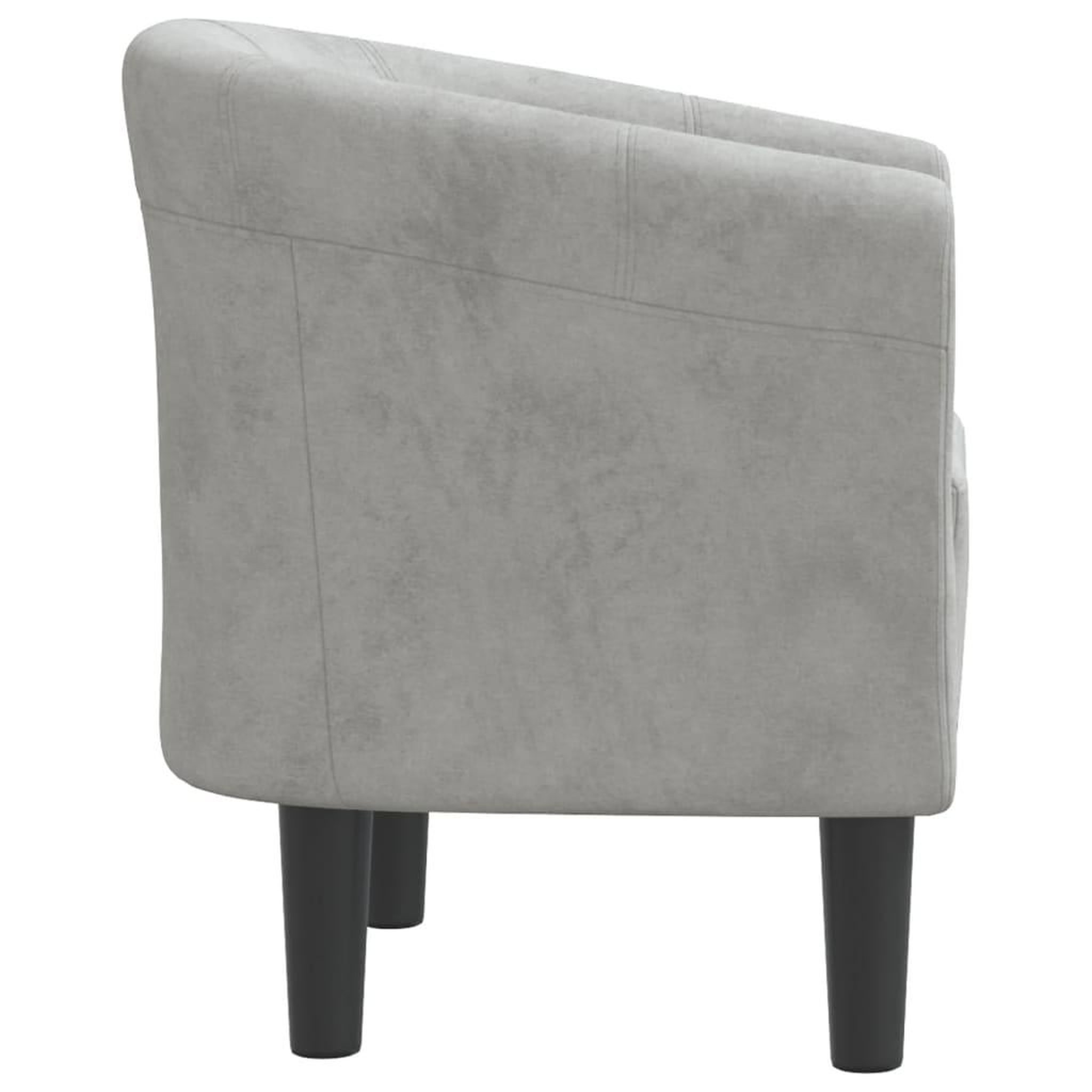 Voir la diapositive 4 : VIDAXL Chaise cabriolet gris clair velours
