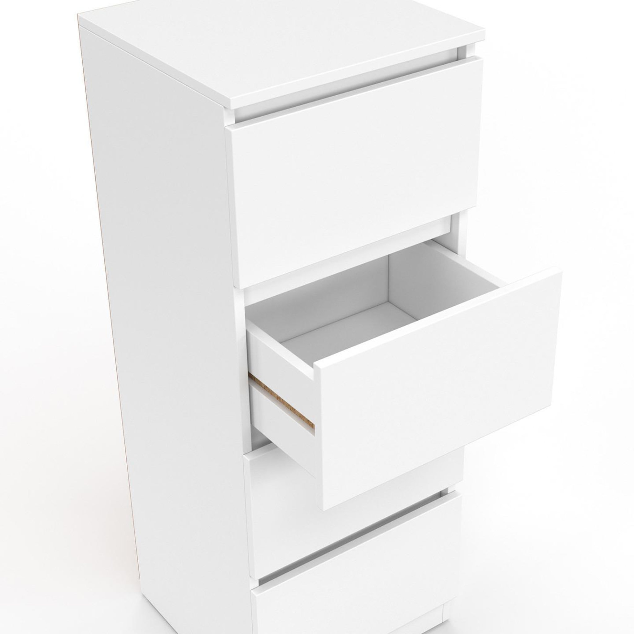 Voir la diapositive 6 : ID MARKET Meuble d'appoint 4 tiroirs tomi 30x30x80 cm chiffonnier pour entrée salle de bain bois blanc