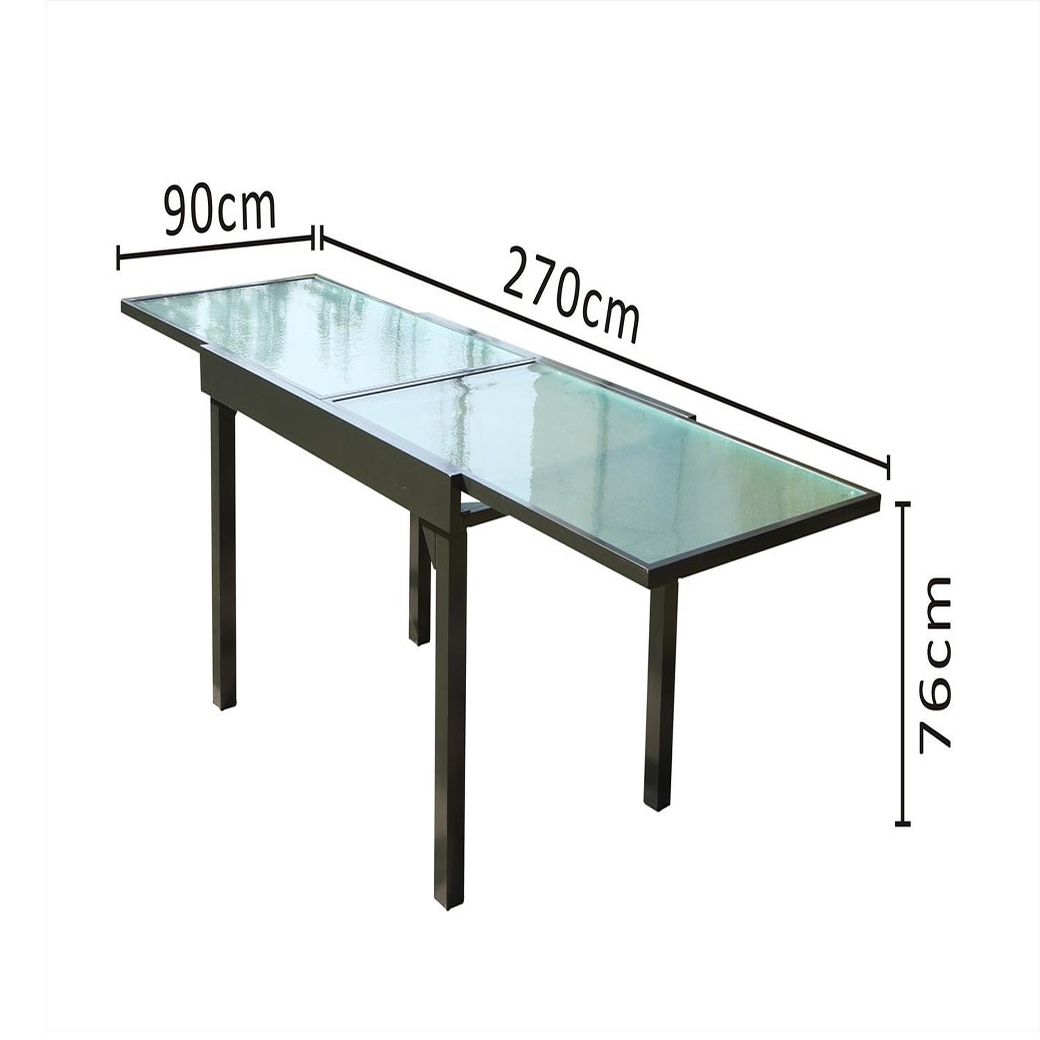 Voir la diapositive 4 : CONCEPT USINE Table de jardin extensible en aluminium grise BRESCIA