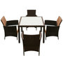 Voir la diapositive 3 : VIDAXL Ensemble a manger d'exterieur 5pcs avec coussins Resine tressee