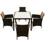 Voir la diapositive 3 : VIDAXL Ensemble a manger d'exterieur 5pcs avec coussins Resine tressee