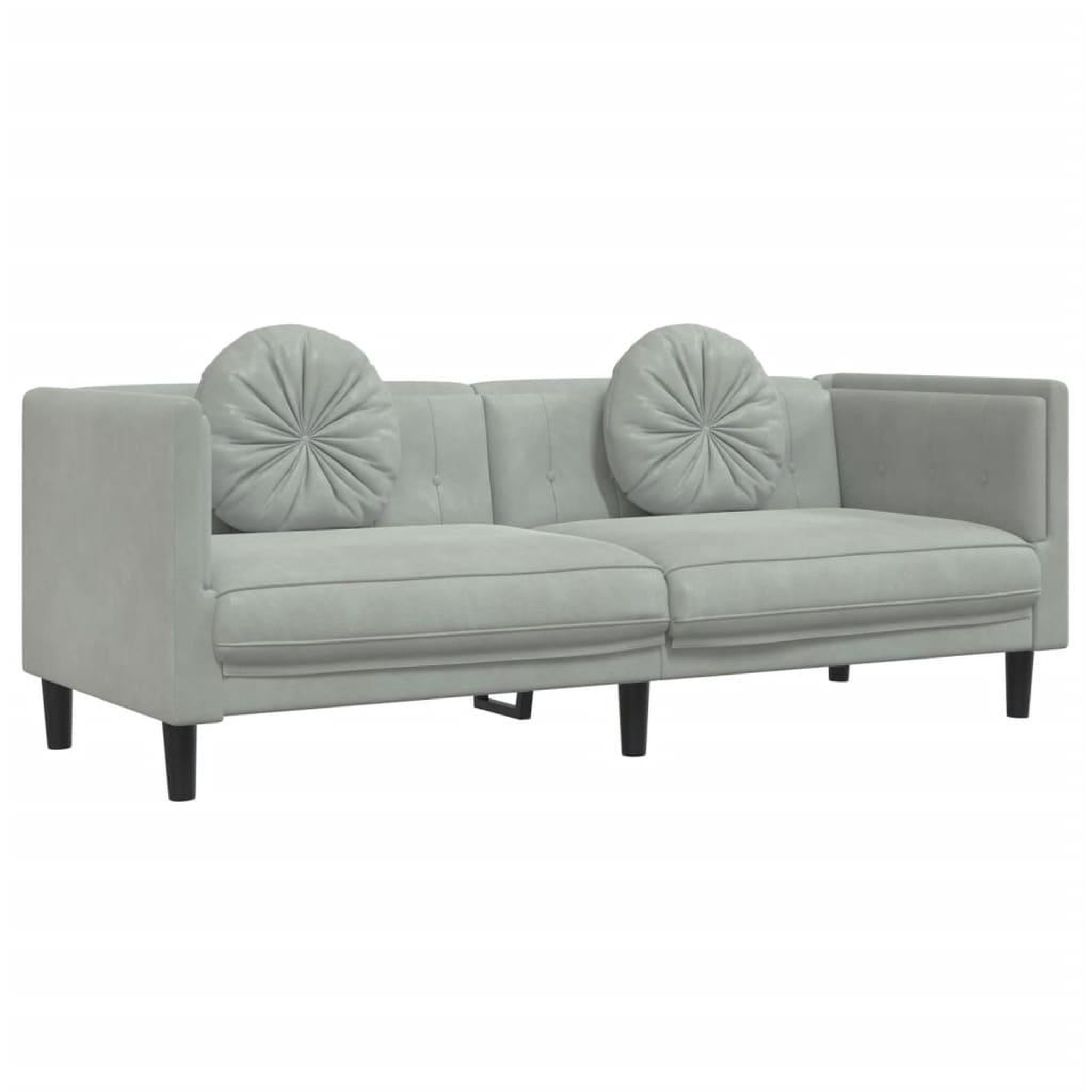 Voir la diapositive 5 : VIDAXL Ensemble de canapes 2 pcs avec coussins gris clair velours