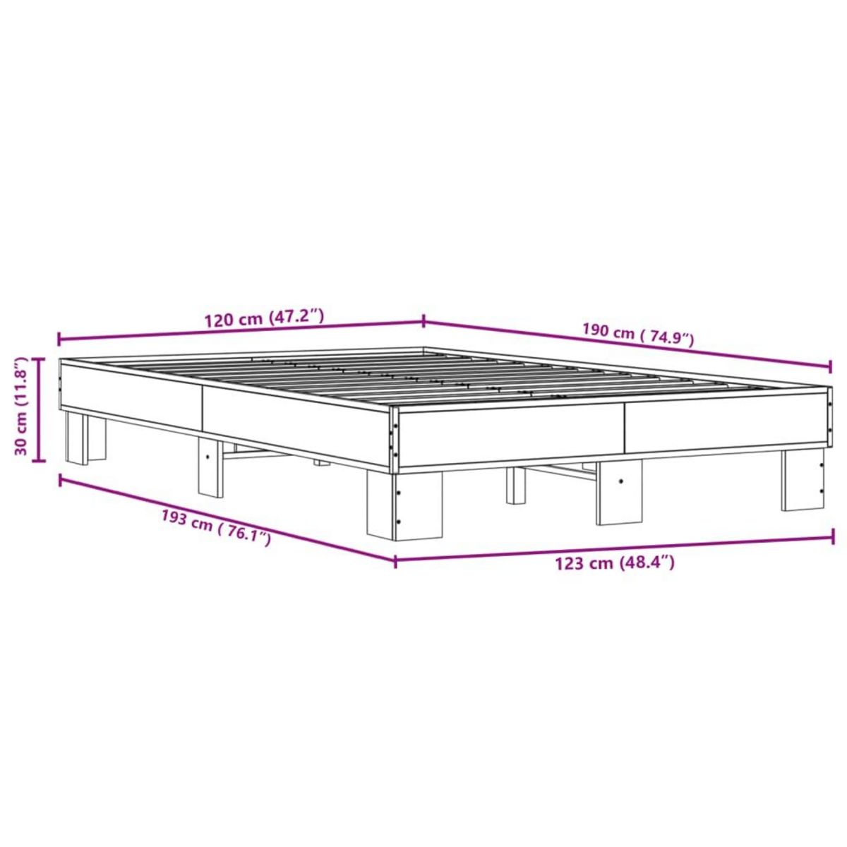 VIDAXL Cadre de lit sans matelas chene sonoma 120x190 cm
