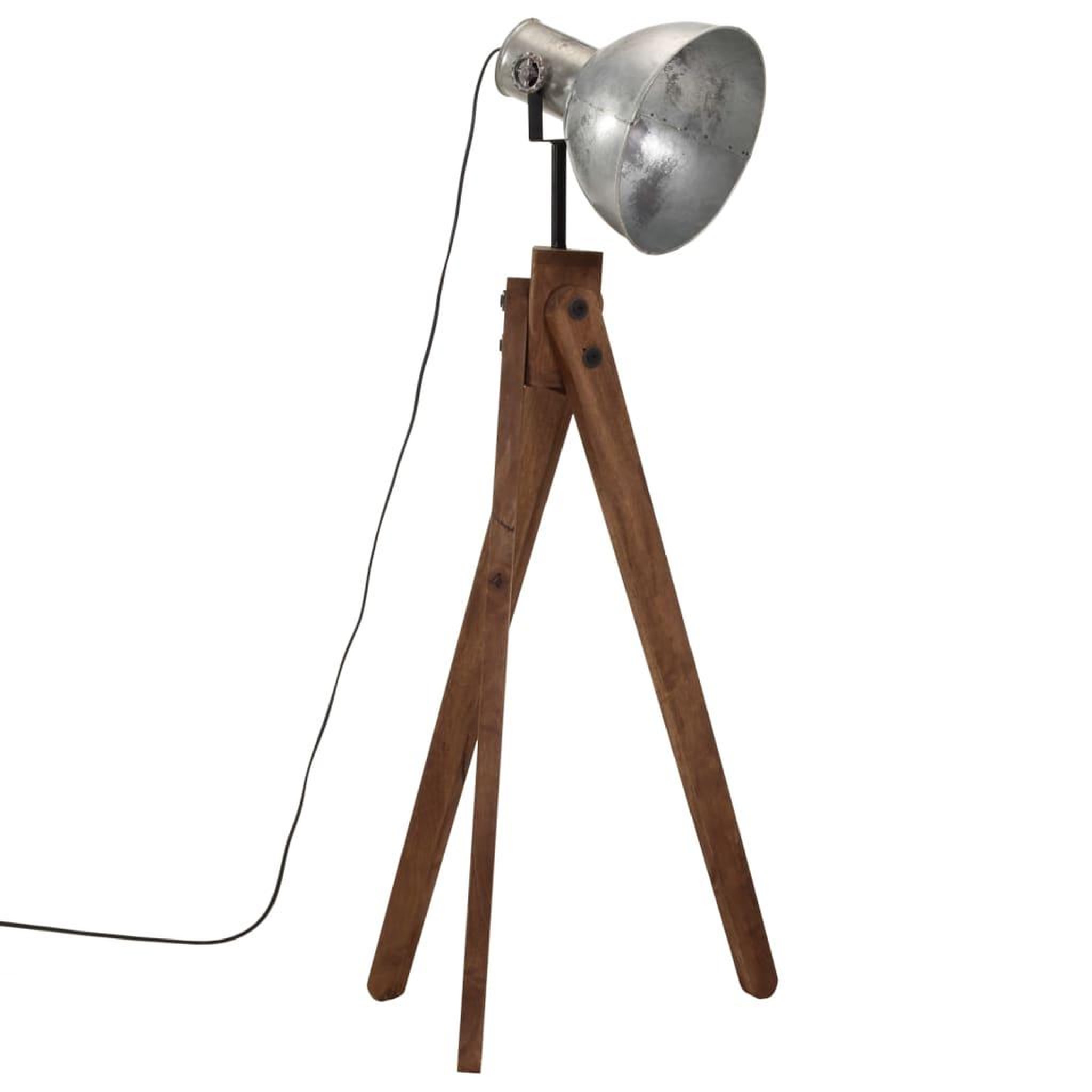 Voir la diapositive 2 : VIDAXL Lampadaire 25 W argent vintage 45x45x120 cm E27