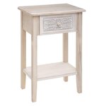ATMOSPHERA Table de chevet Hina 1 tiroir - Hauteur 67,5 cm - Bois blanchi