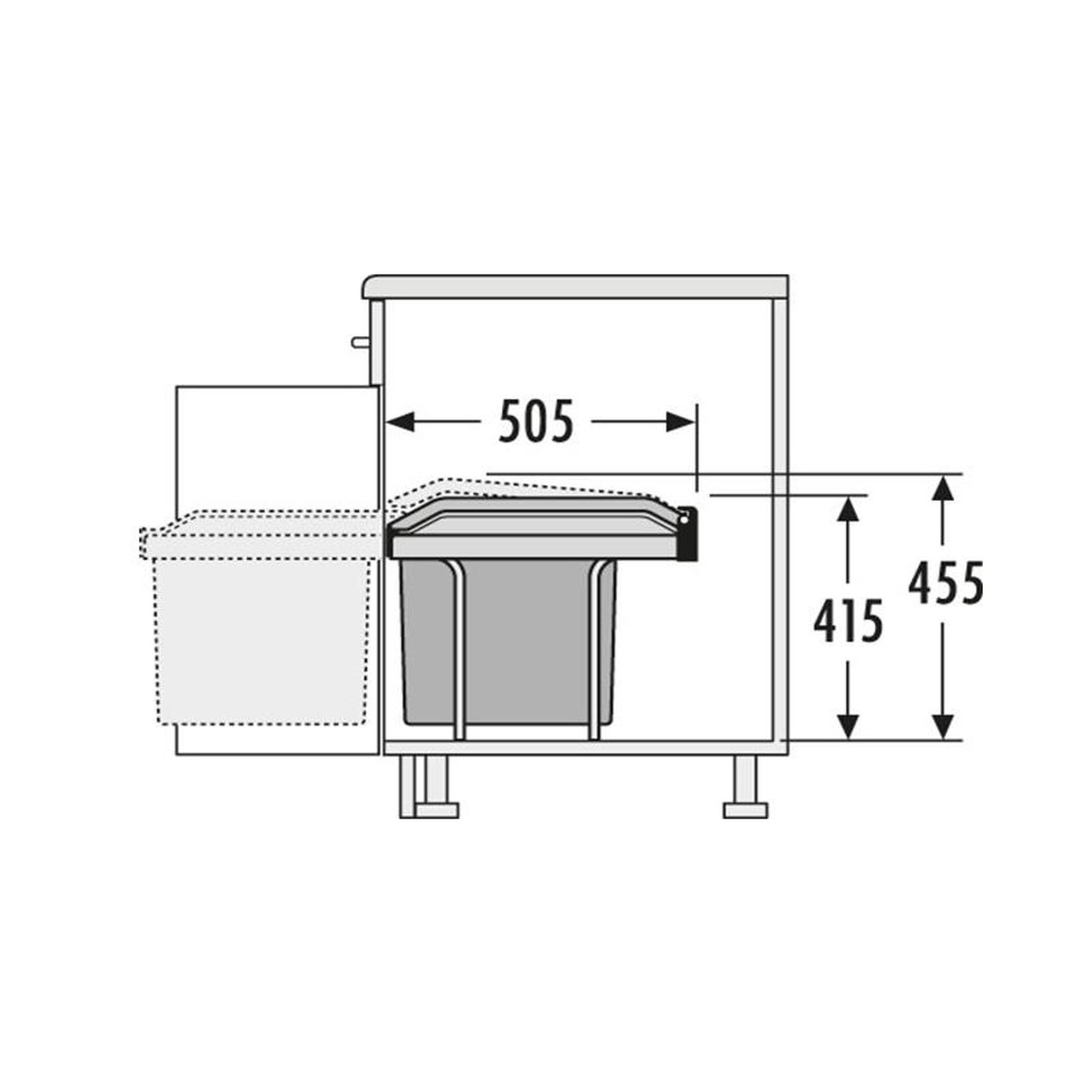 Voir la diapositive 5 : HAILO Poubelle de cuisine encastrable 24l hailo single box