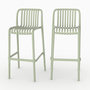 Voir la diapositive 1 : Rendez vous déco Lot de 2 chaises de bar de jardin 76 cm en plastique vert pastel-Duli