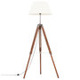 Voir la diapositive 2 : VIDAXL Lampadaire a trepied Marron miel et blanc Bois de teck 141 cm