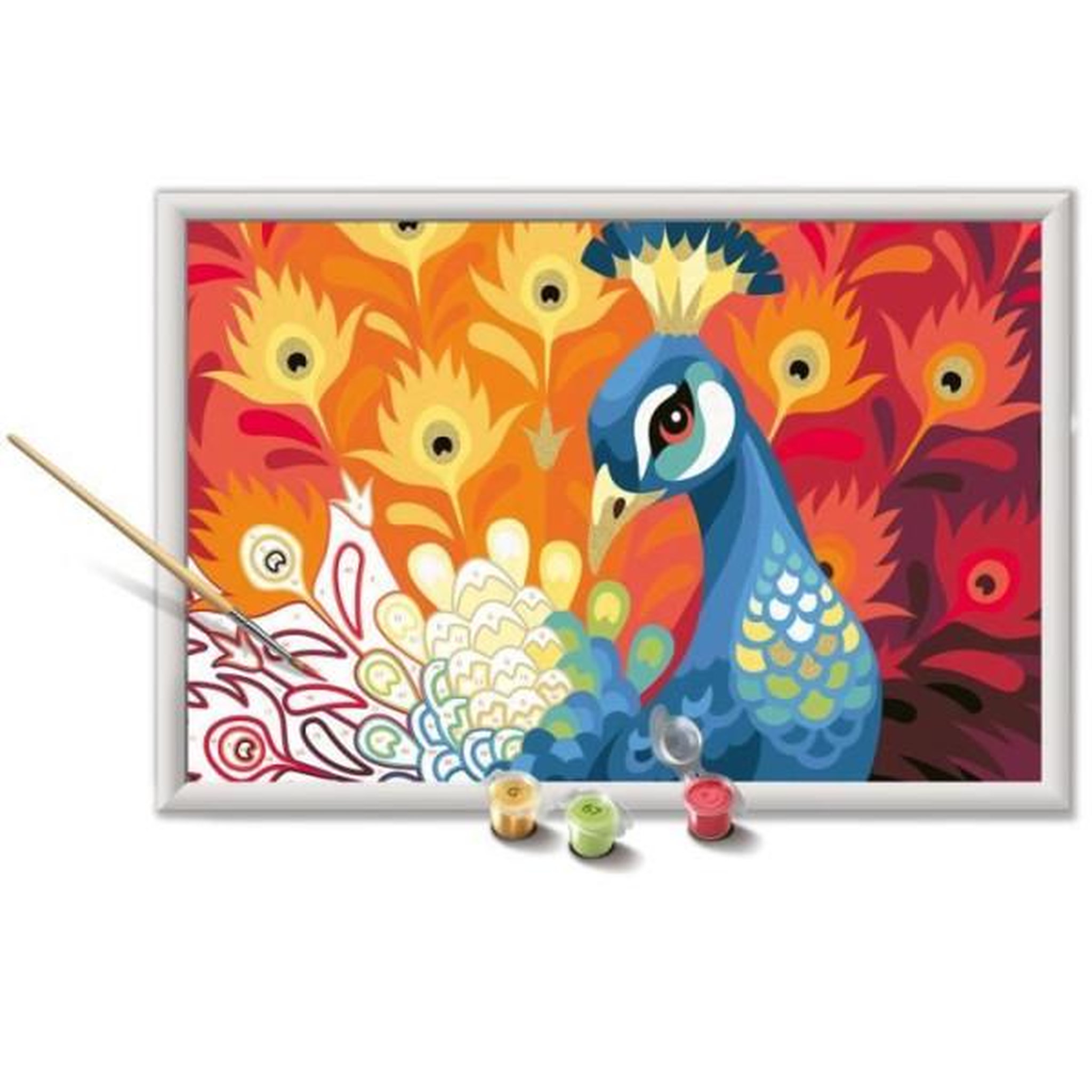 Voir la diapositive 2 : RAVENSBURGER Creart kids 31x21cm paon, kit de peinture par numéros numéro d'art, des 9 ans, 25907, ravensburger