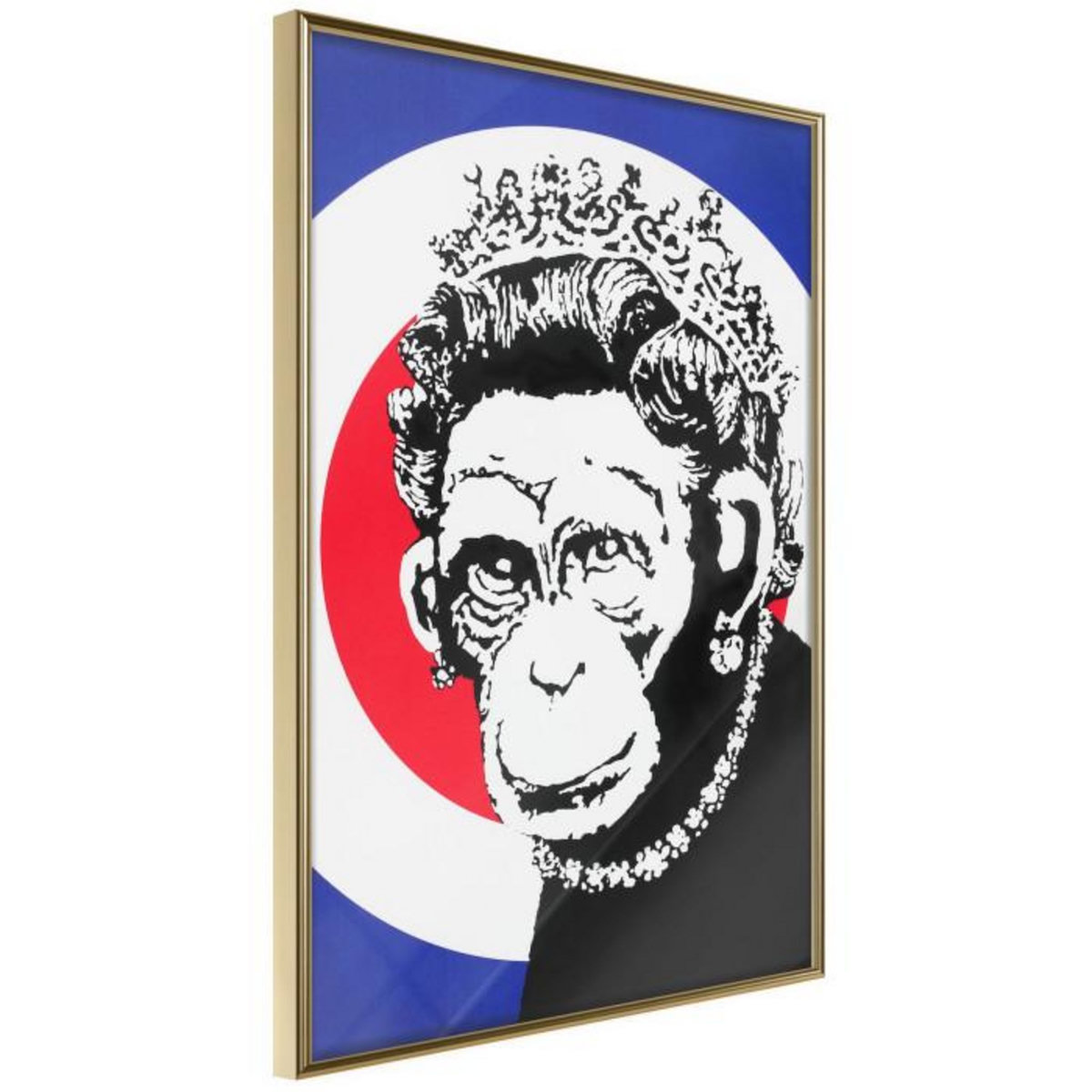 Paris Prix Affiche Murale Encadrée  Banksy Monkey Queen