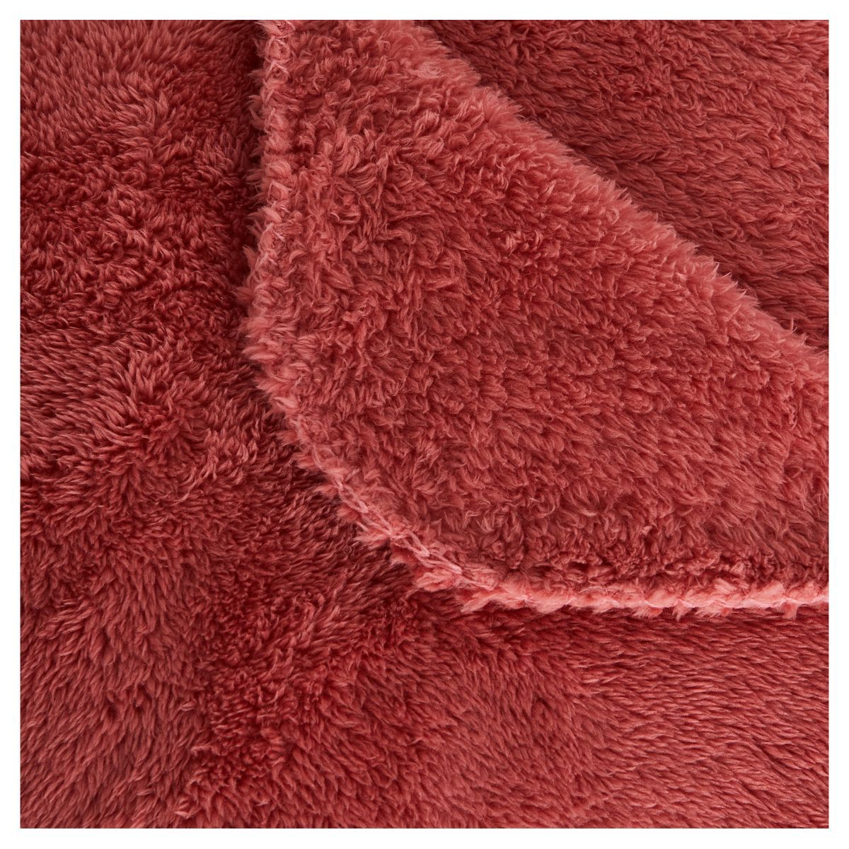 ACTUEL Plaid uni en sherpa en polyester