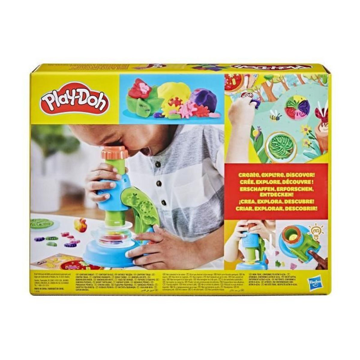 PLAYDOH Play-Doh Mon petit microscope, pâte a modeler, 9 accessoires et 5 couleurs, des 3 ans