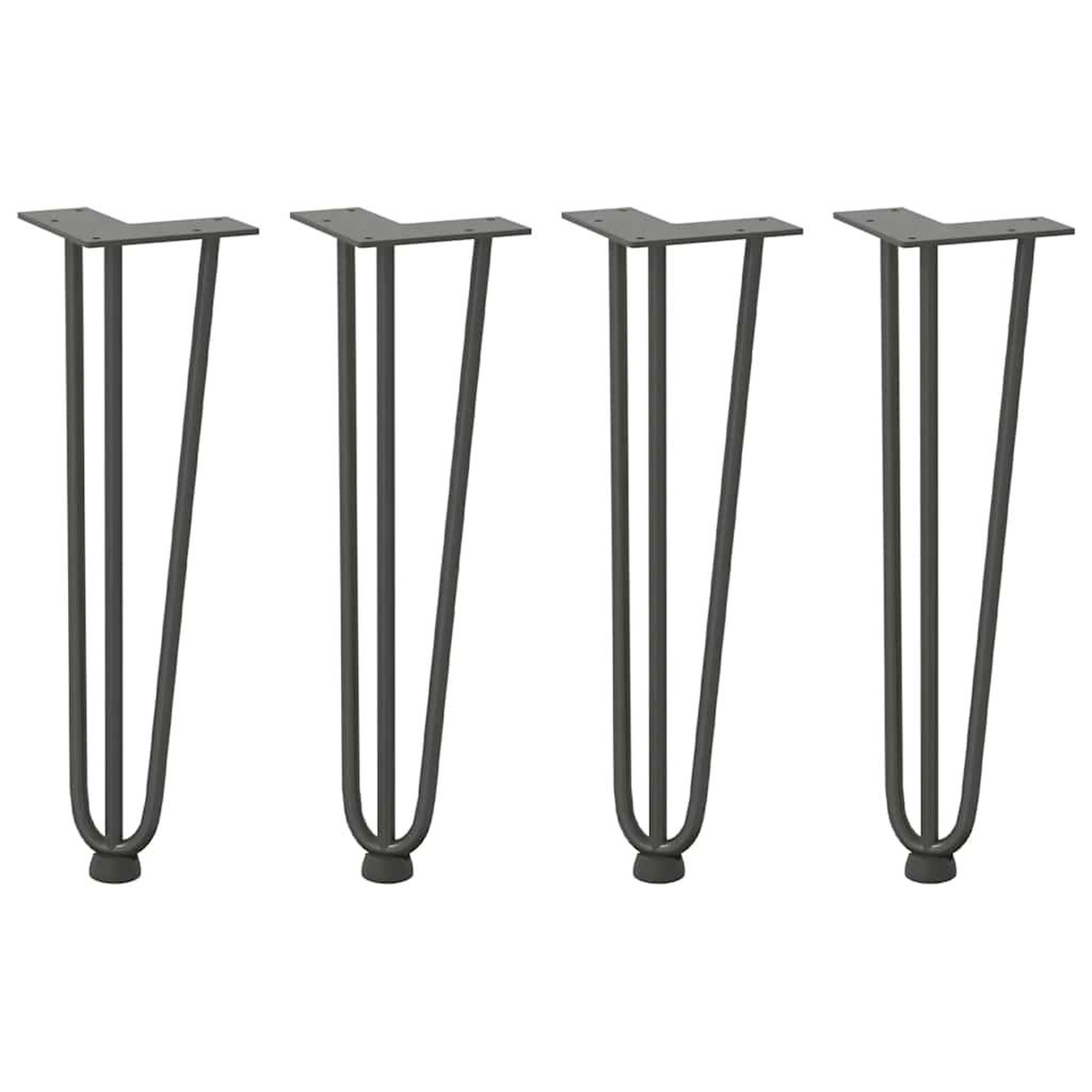Voir la diapositive 2 : VIDAXL Pieds de table en forme d'epingle a cheveux 4 pcs anthracite