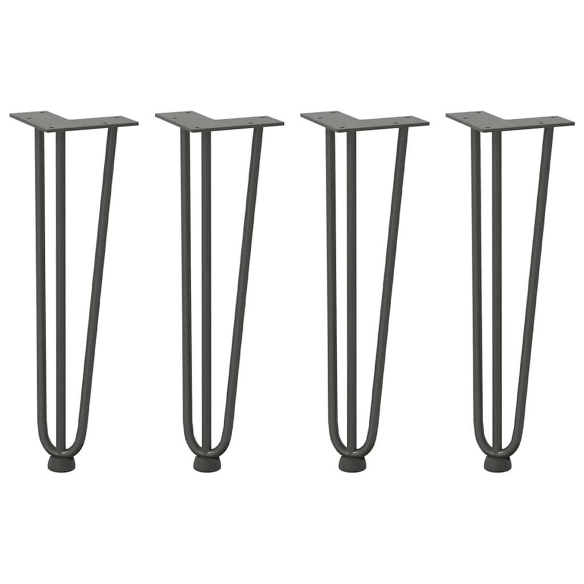VIDAXL Pieds de table en forme d'epingle a cheveux 4 pcs anthracite