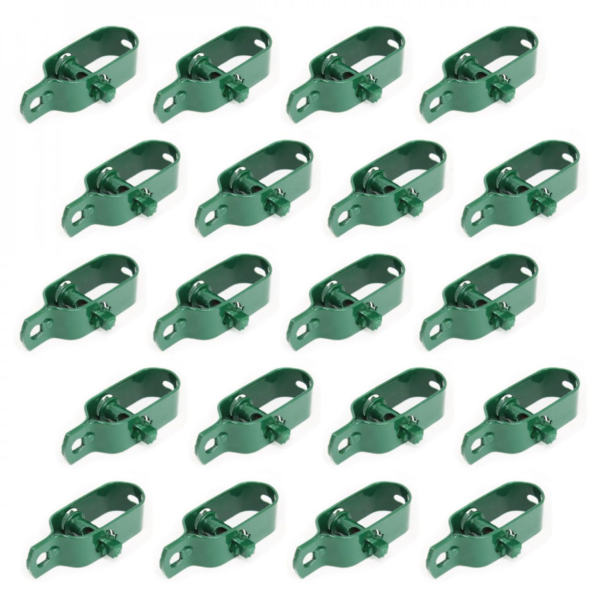 LINXOR Lot de 20 tendeurs en acier galvanisé plastifié N°3 pour fil de grillage ou autre - Vert