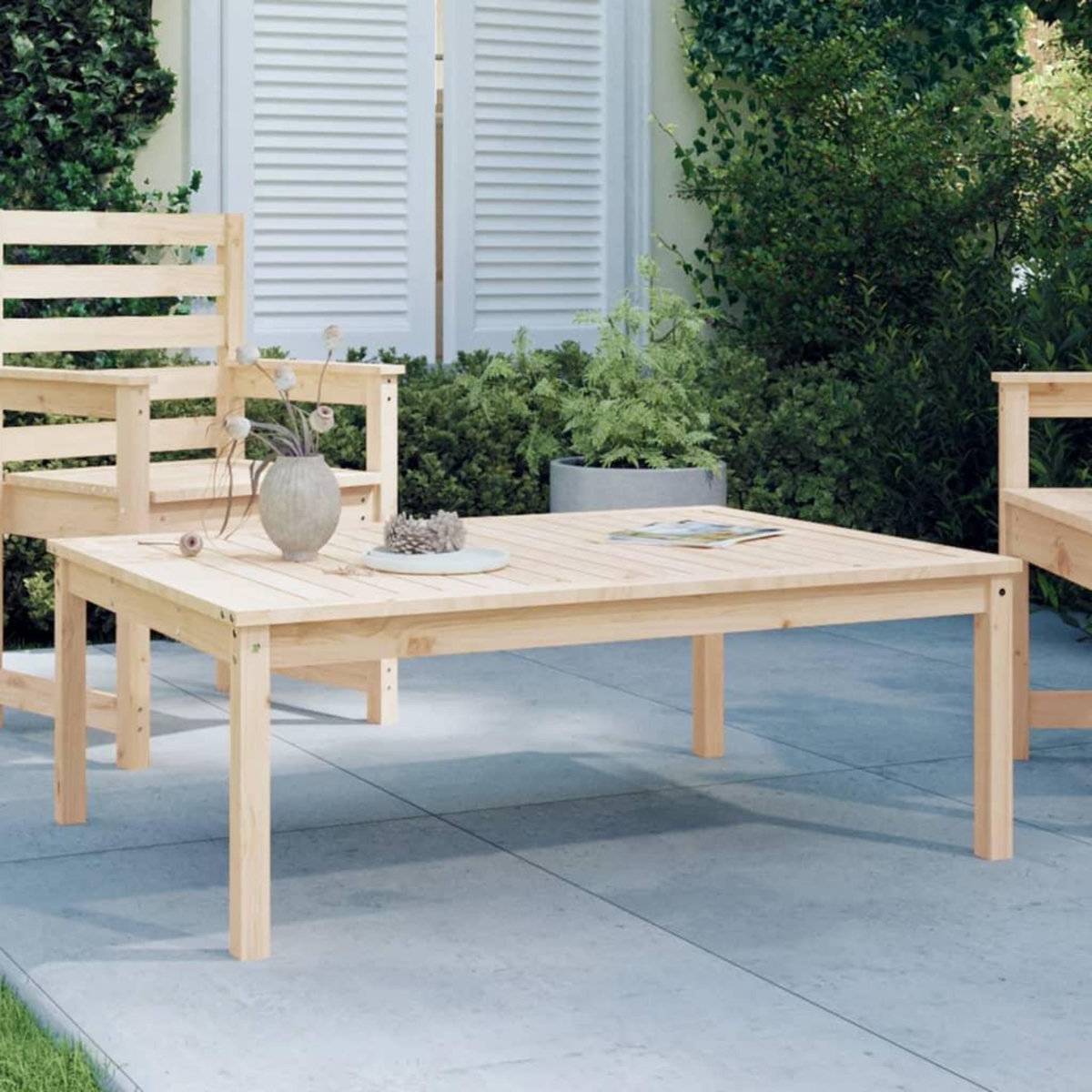 VIDAXL Table de jardin 121x82,5x45 cm bois massif de pin