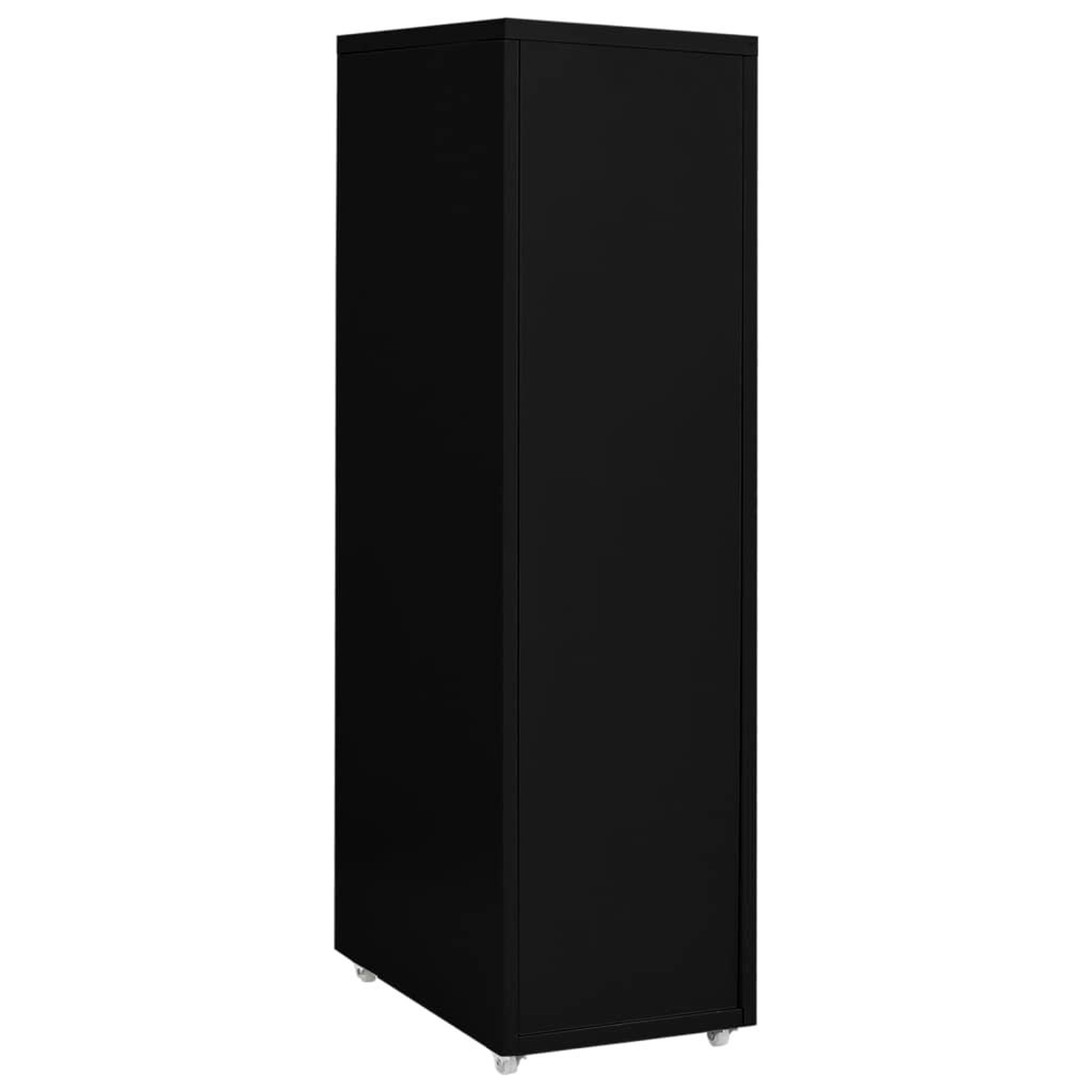 Voir la diapositive 4 : VIDAXL Classeur mobile Noir 28x41x109 cm Metal