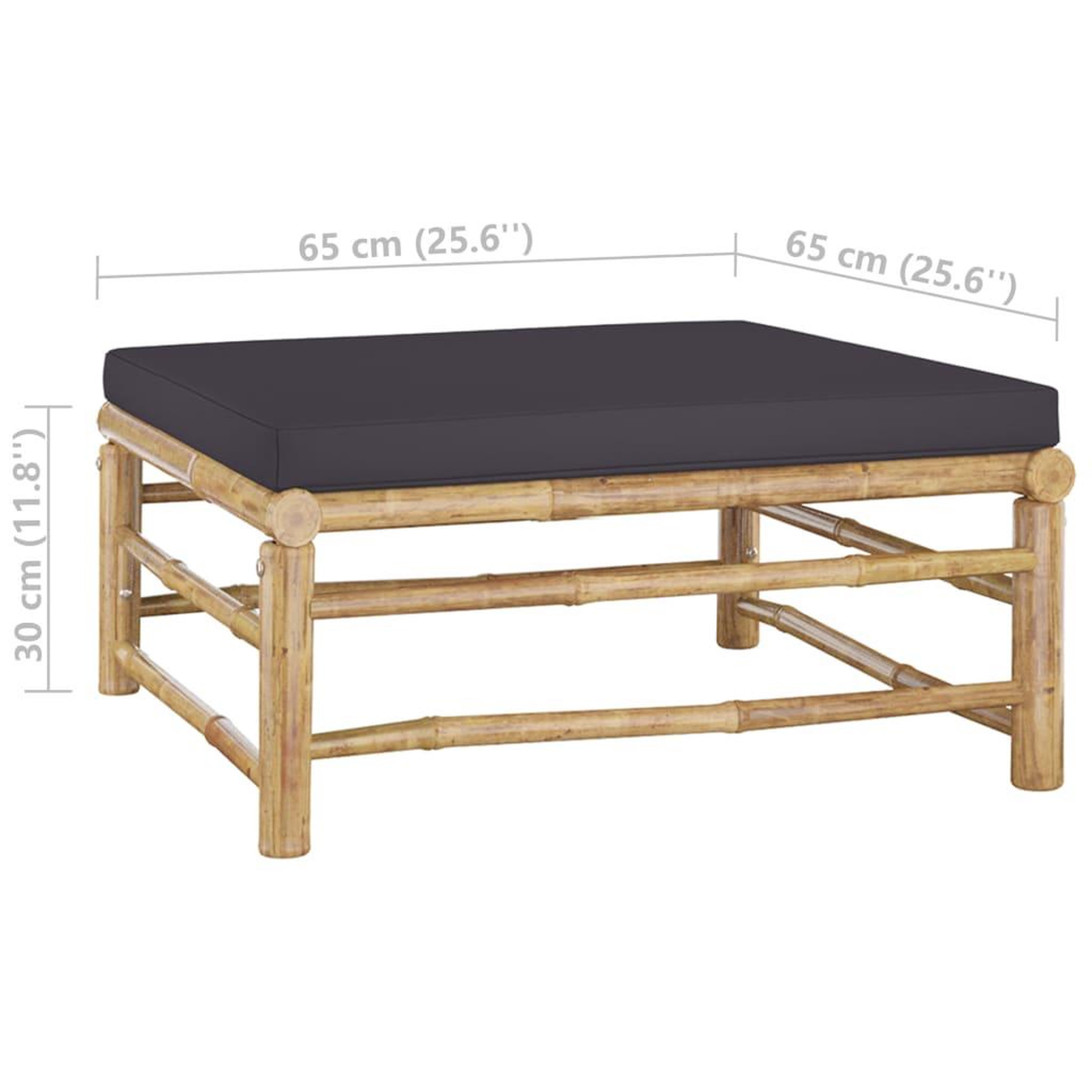 Voir la diapositive 6 : VIDAXL Salon de jardin 8 pcs avec coussins gris fonce bambou
