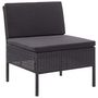 Voir la diapositive 4 : VIDAXL Salon de jardin 3 pcs avec coussins Resine tressee Noir